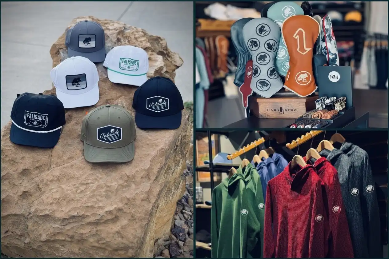 Hats, shirts and other golf accessories at the pro shop