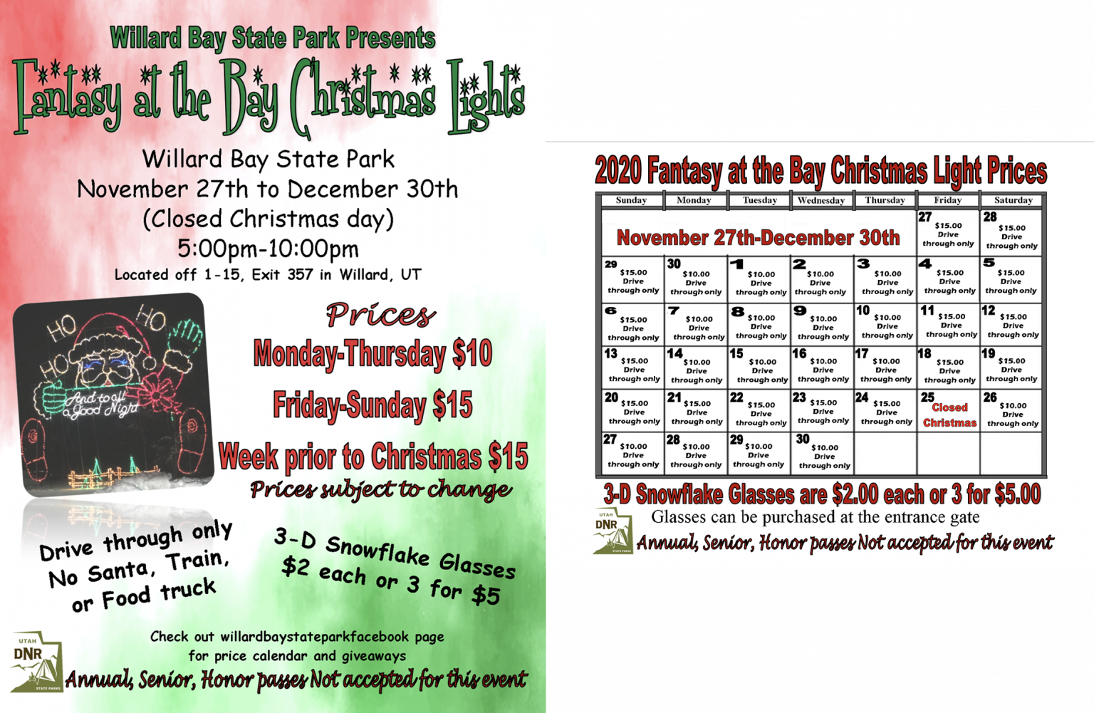 Fantasy at the Bay Christmas Lights 2020 Utah State Parks